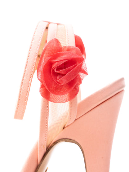 Good Charlotte Olympia Pink Fabric High-Heeled Platform Sandals Size 35