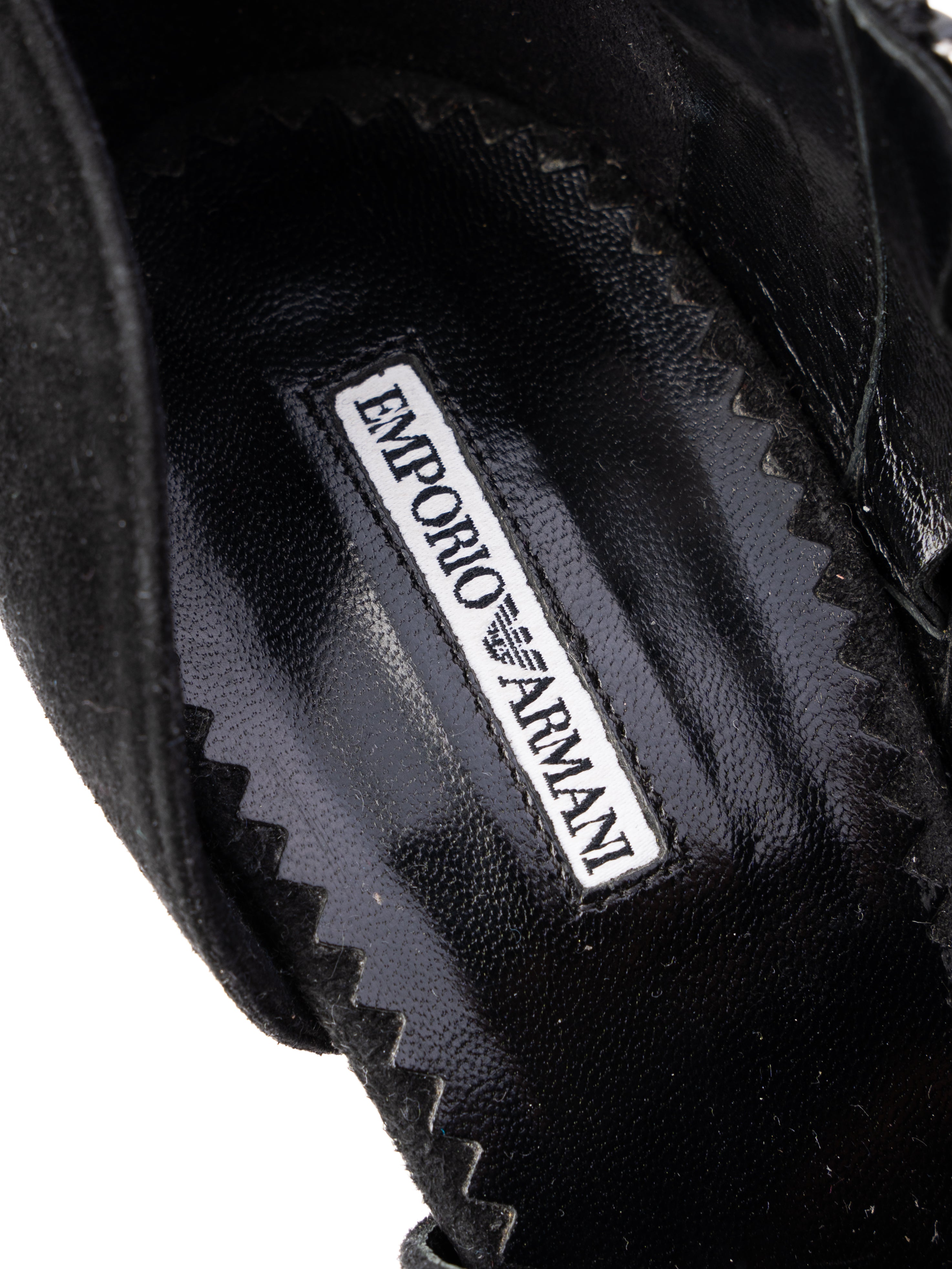 Excellent Emporio Armani High-Heeled Shoes Leather Ankle Strap