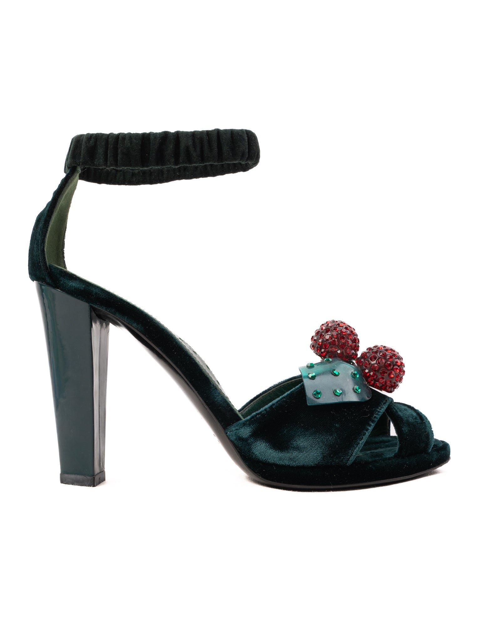 Perfect Yves Saint Laurent Green Velvet Heels Size 37.5 Women