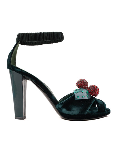 Perfect Yves Saint Laurent Green Velvet Heels Size 37.5 Women