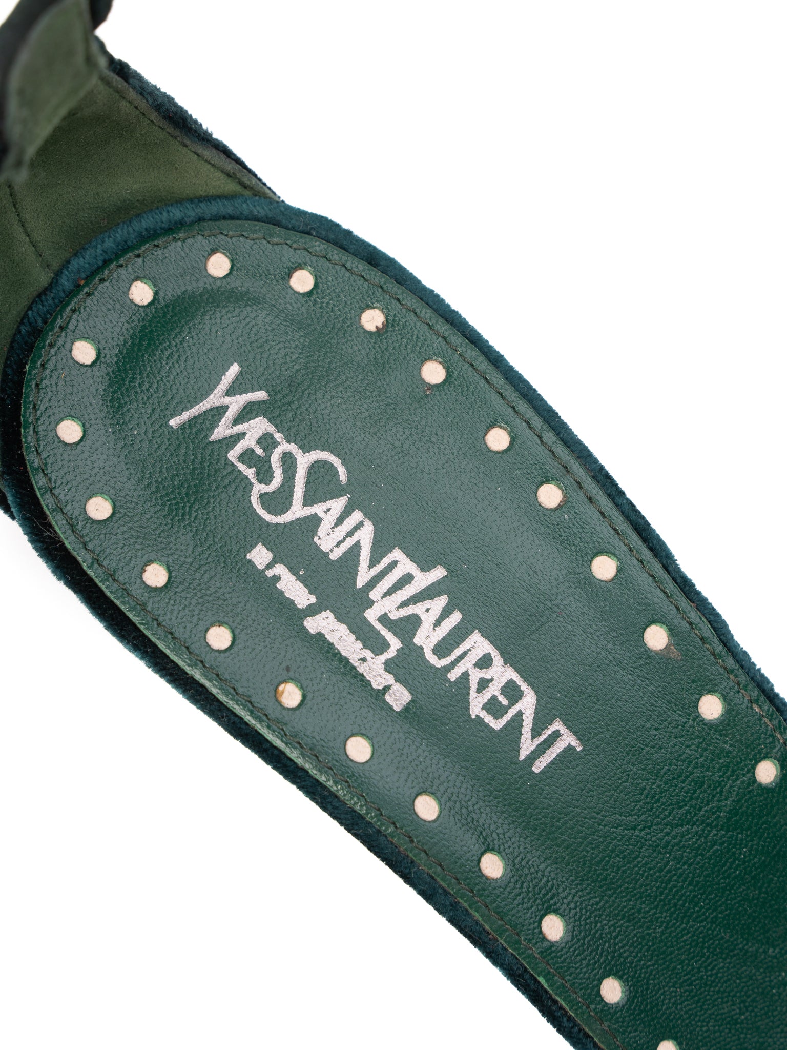 Perfect Yves Saint Laurent Green Velvet Heels Size 37.5 Women