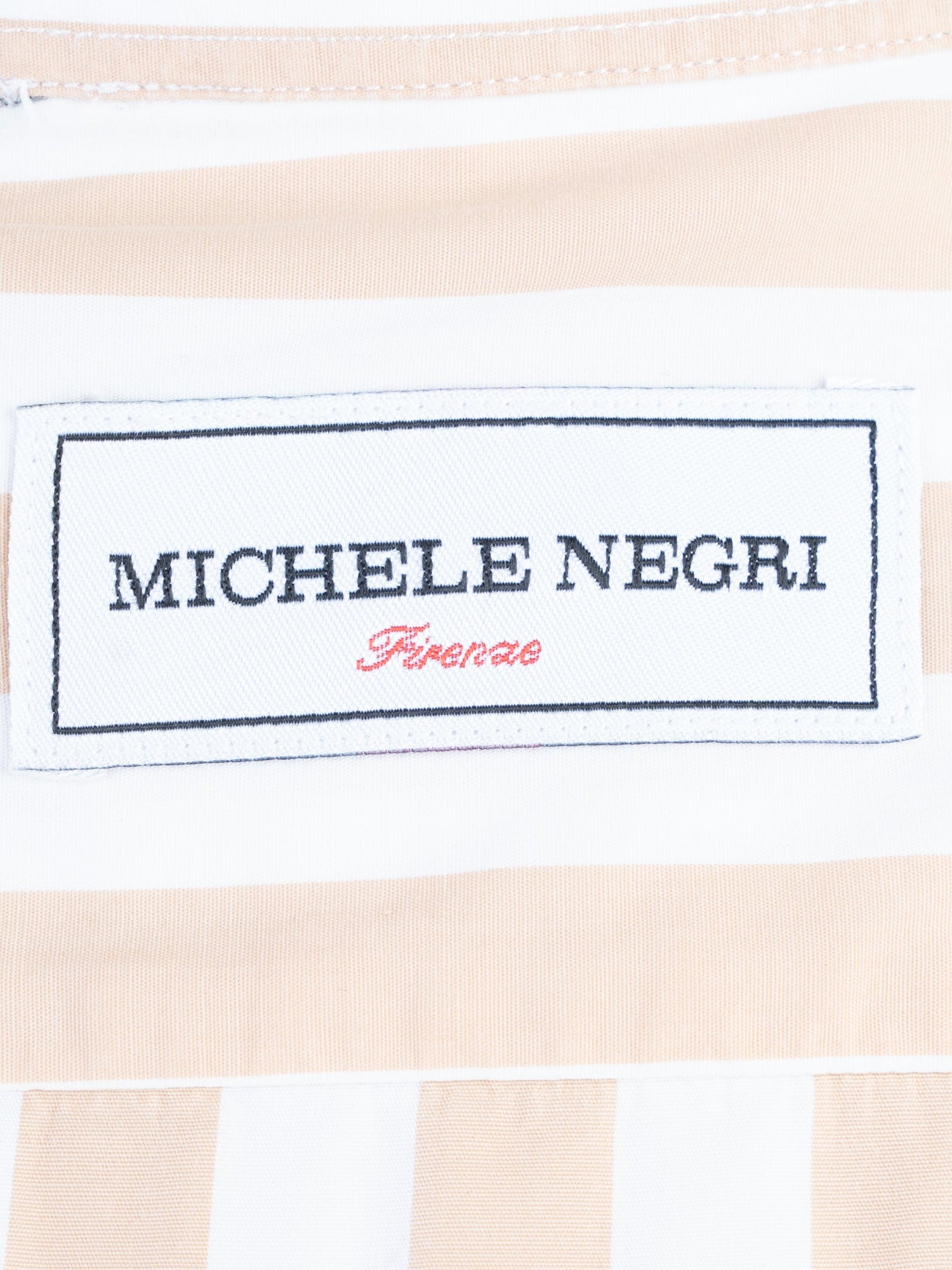 Excellent Michele Negri Long-Sleeve Striped Shirt in Natural Cotton