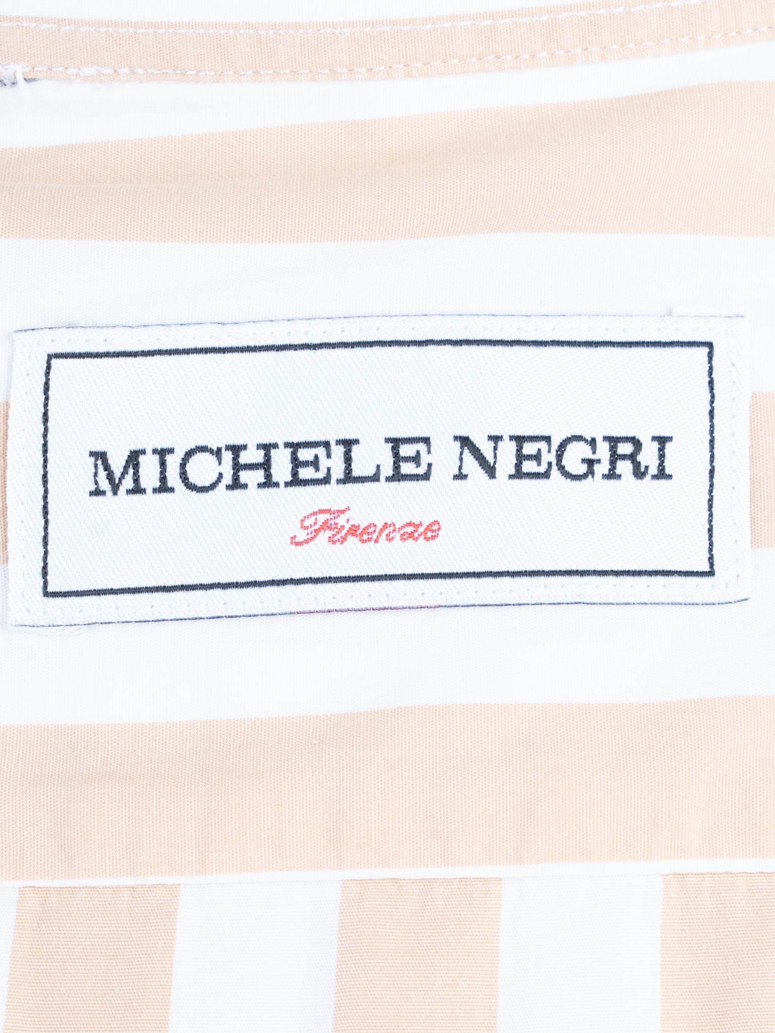 Excellent Michele Negri Long-Sleeve Striped Shirt in Natural Cotton