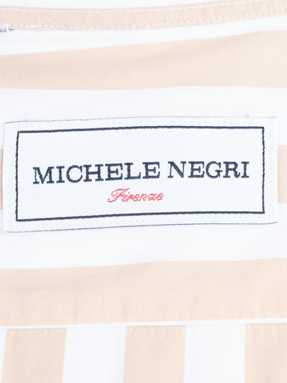 Excellent Michele Negri Long-Sleeve Striped Shirt in Natural Cotton
