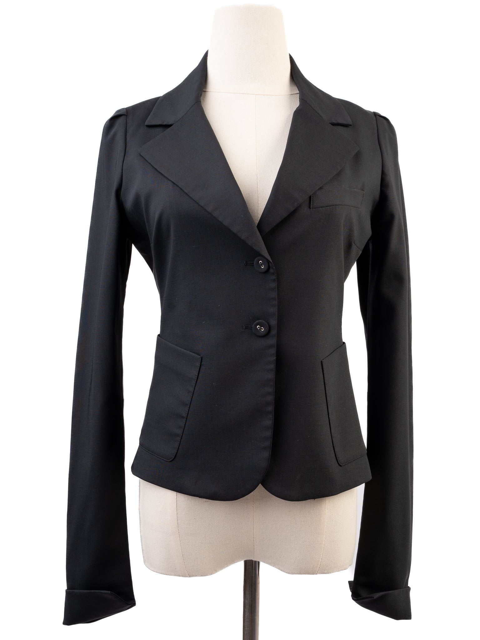 Excellent Patrizia Pepe Black Wool Blazer Size M Women