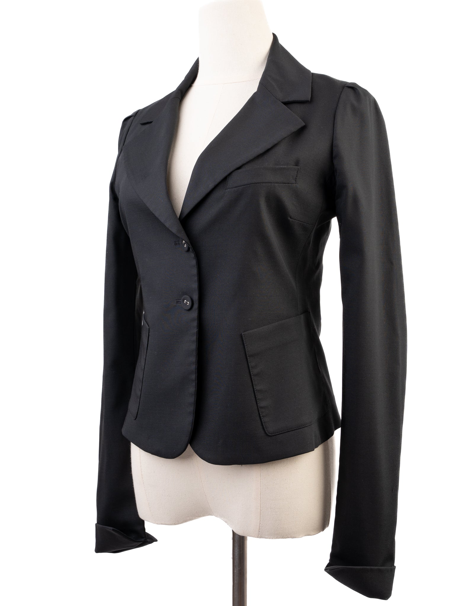 Excellent Patrizia Pepe Black Wool Blazer Size M Women