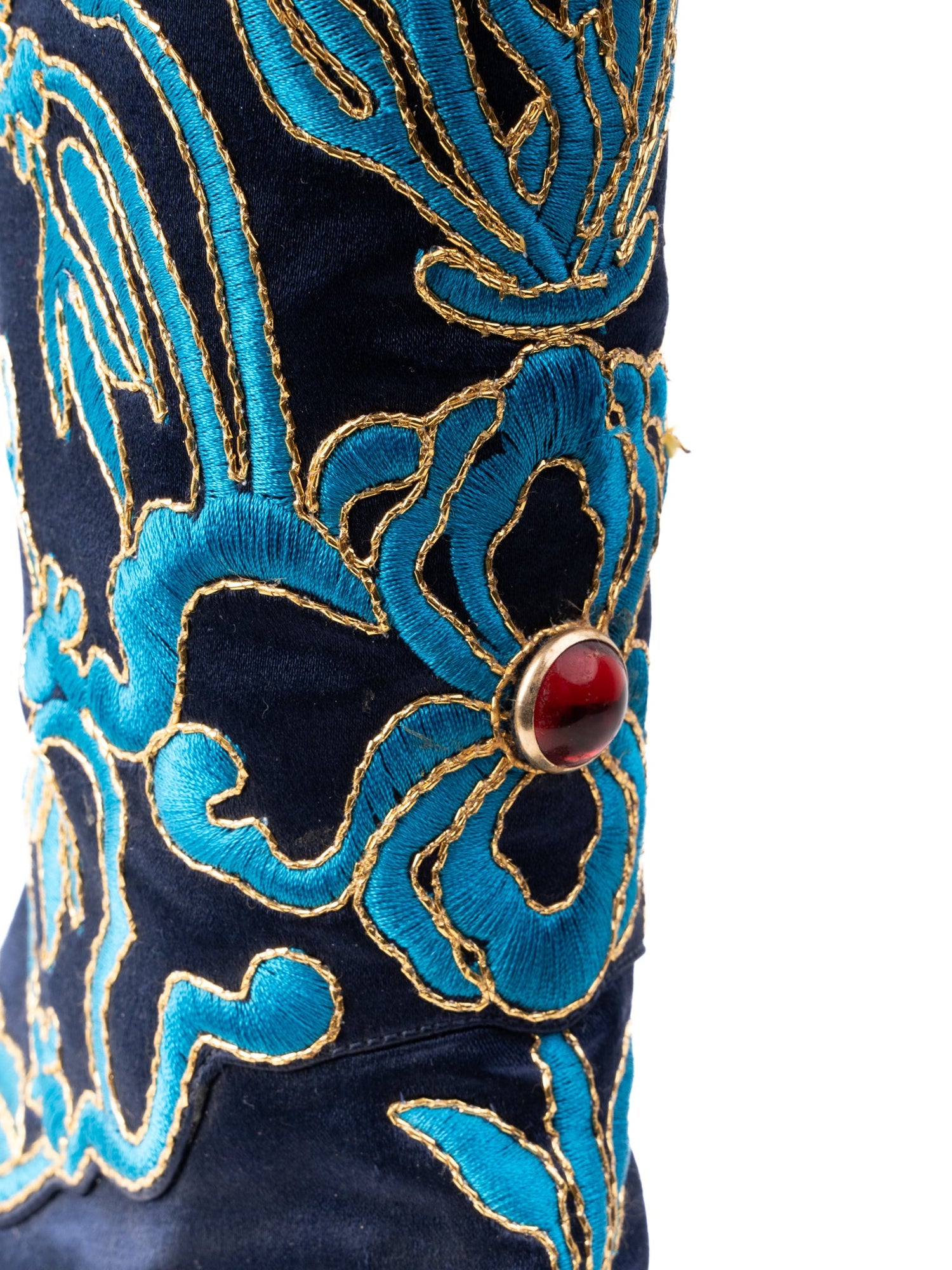 Excellent Charlotte Olympia Over-the-Knee Boots Navy Blue Size 37.5