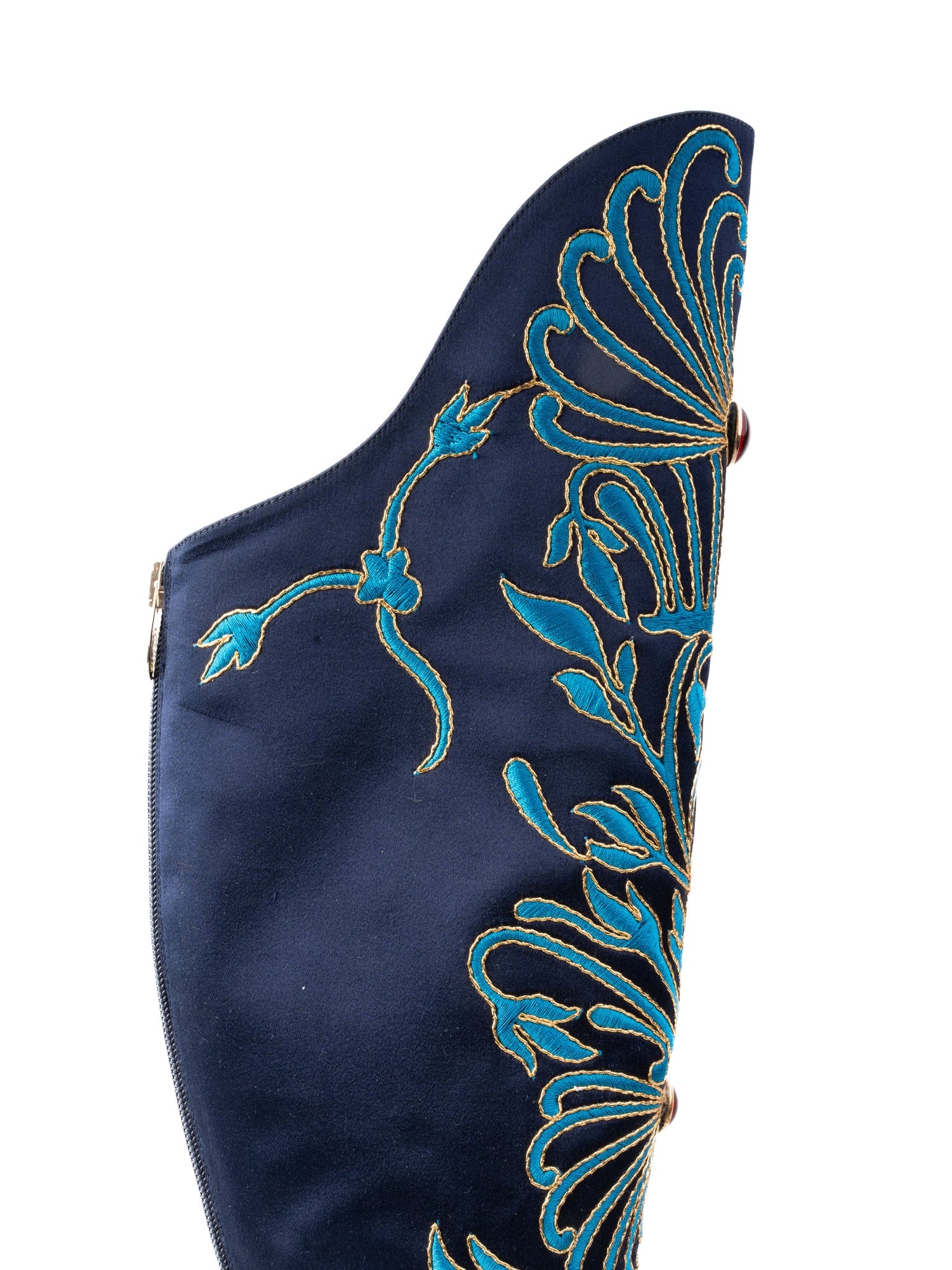 Excellent Charlotte Olympia Over-the-Knee Boots Navy Blue Size 37.5