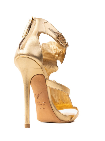 Excellent Giuseppe Zanotti Yellow High-Heeled Sandals Size 37.5