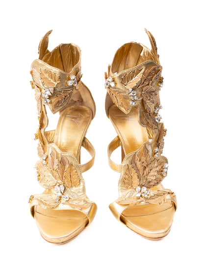 Excellent Giuseppe Zanotti Yellow High-Heeled Sandals Size 37.5