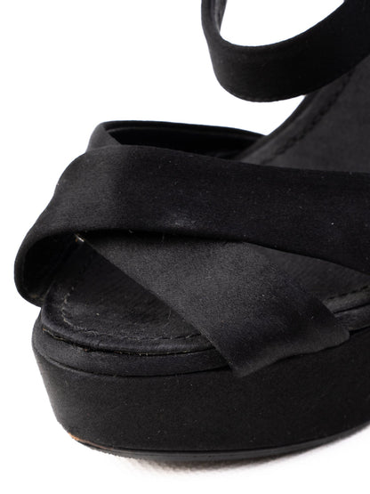 Excellent Dior Black High-Heeled Sandals Size 36.5 with Jewels