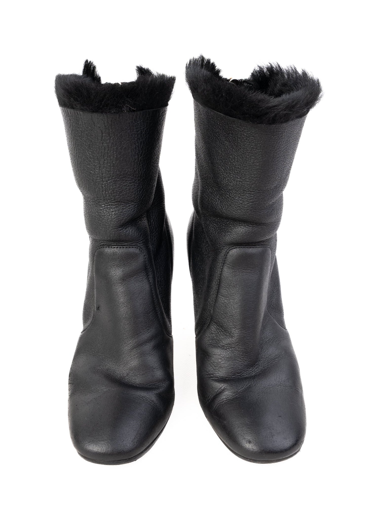 Jimmy Choo Black Leather High-Heeled Ankle Boots Size 35