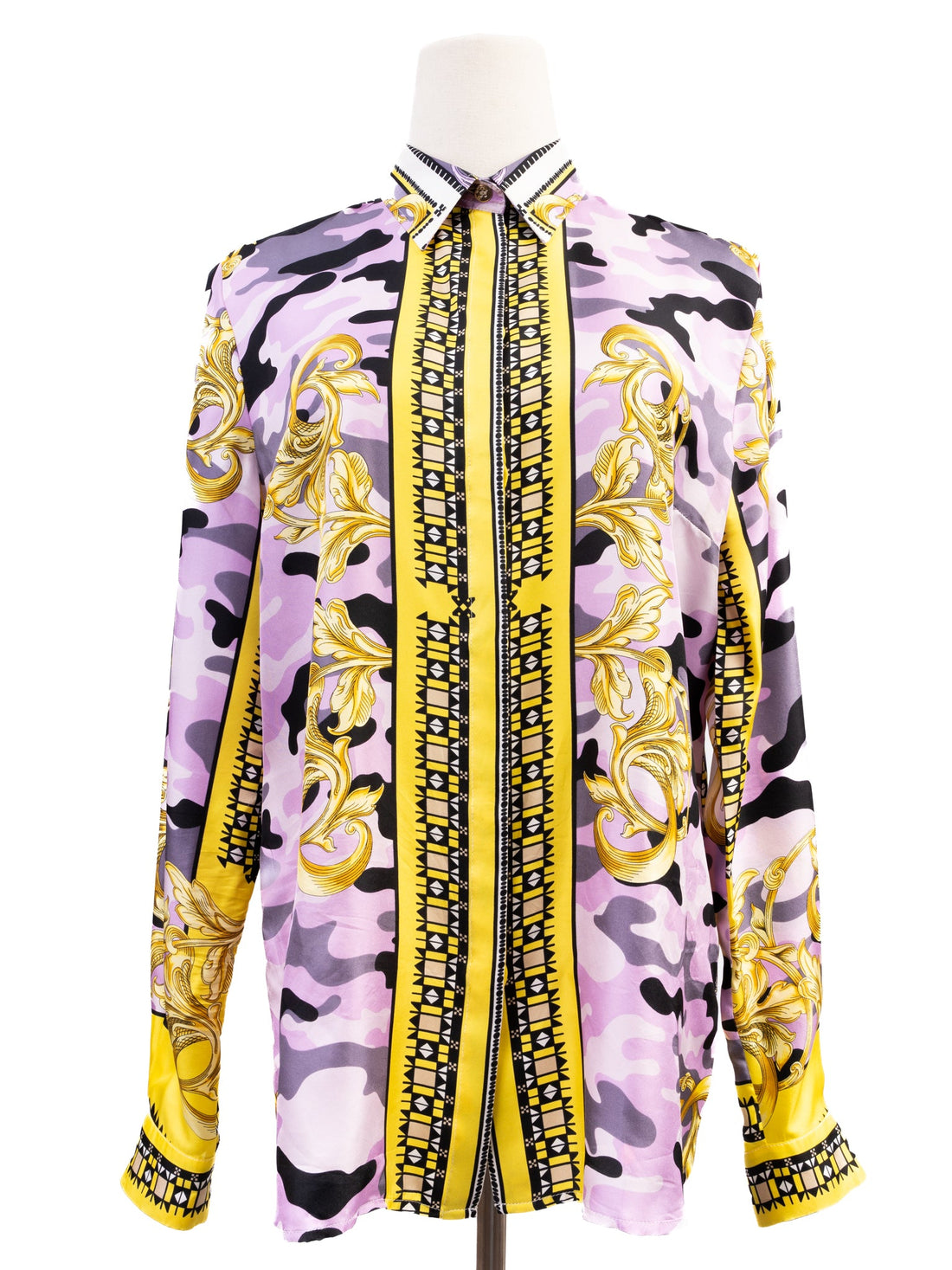Versace Long-Sleeve Shirt Excellent Condition Silk Combined Colors