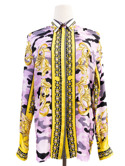 Versace Long-Sleeve Shirt Excellent Condition Silk Combined Colors