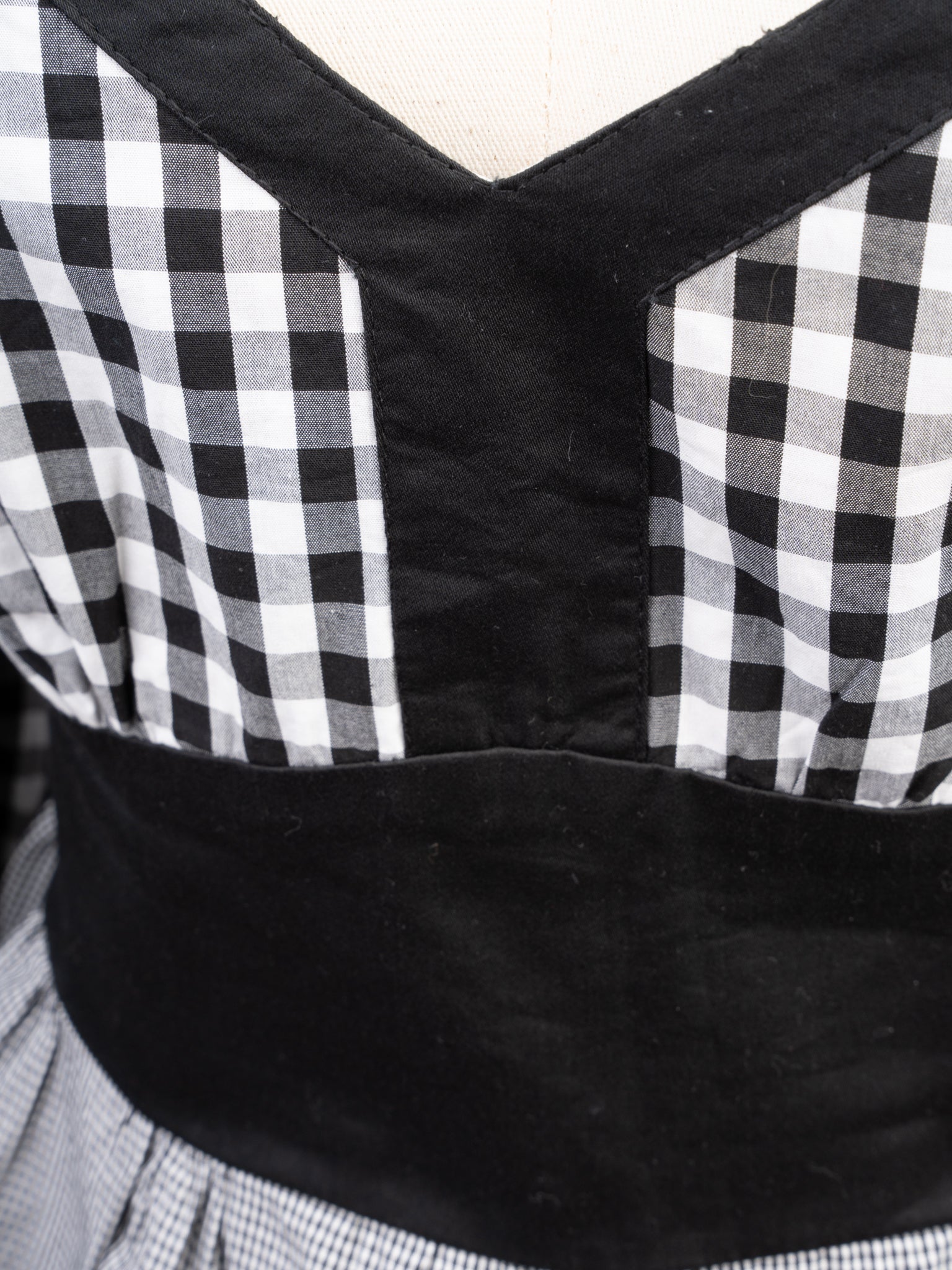 Excellent Valentino Gingham Top Women Size L Black White Cotton