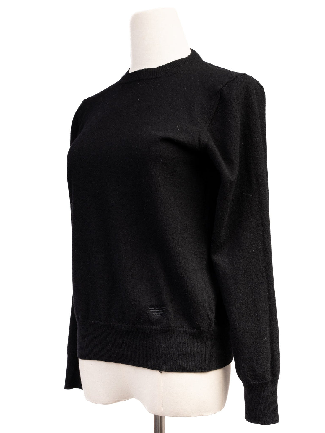 Excellent Emporio Armani Black Wool Sweater Size 54 Made in Italy