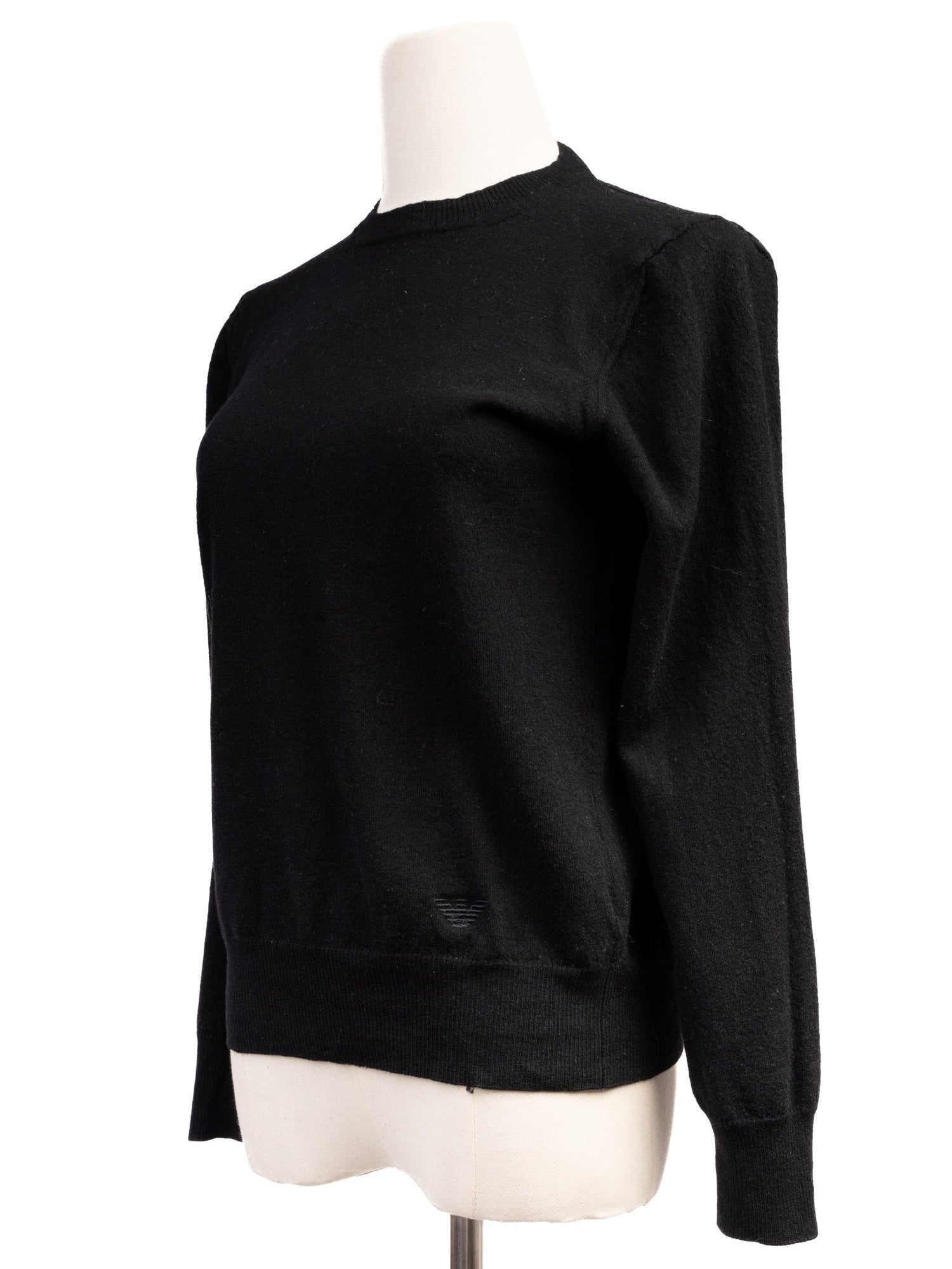 Excellent Emporio Armani Black Wool Sweater Size 54 Made in Italy