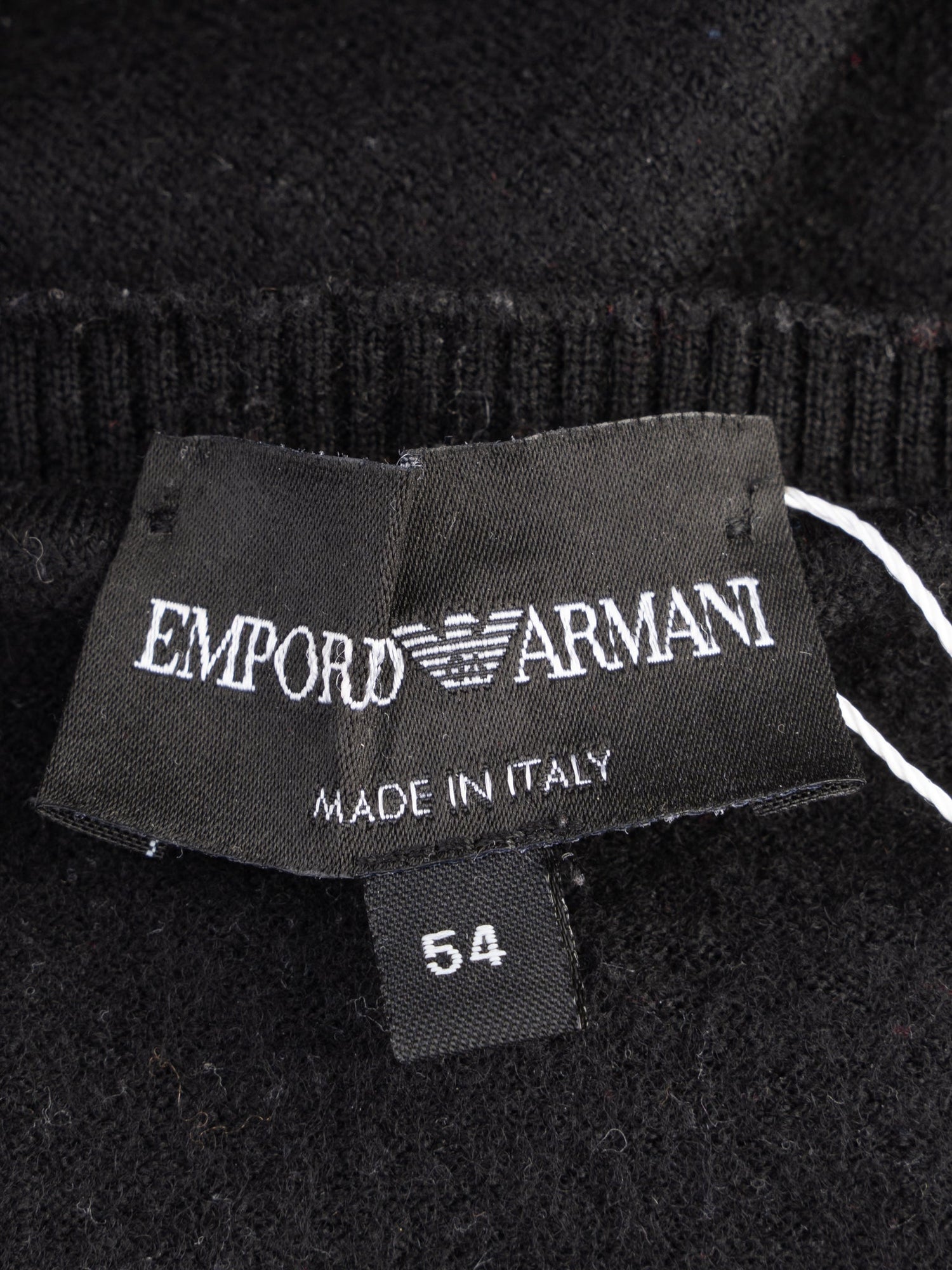 Excellent Emporio Armani Black Wool Sweater Size 54 Made in Italy
