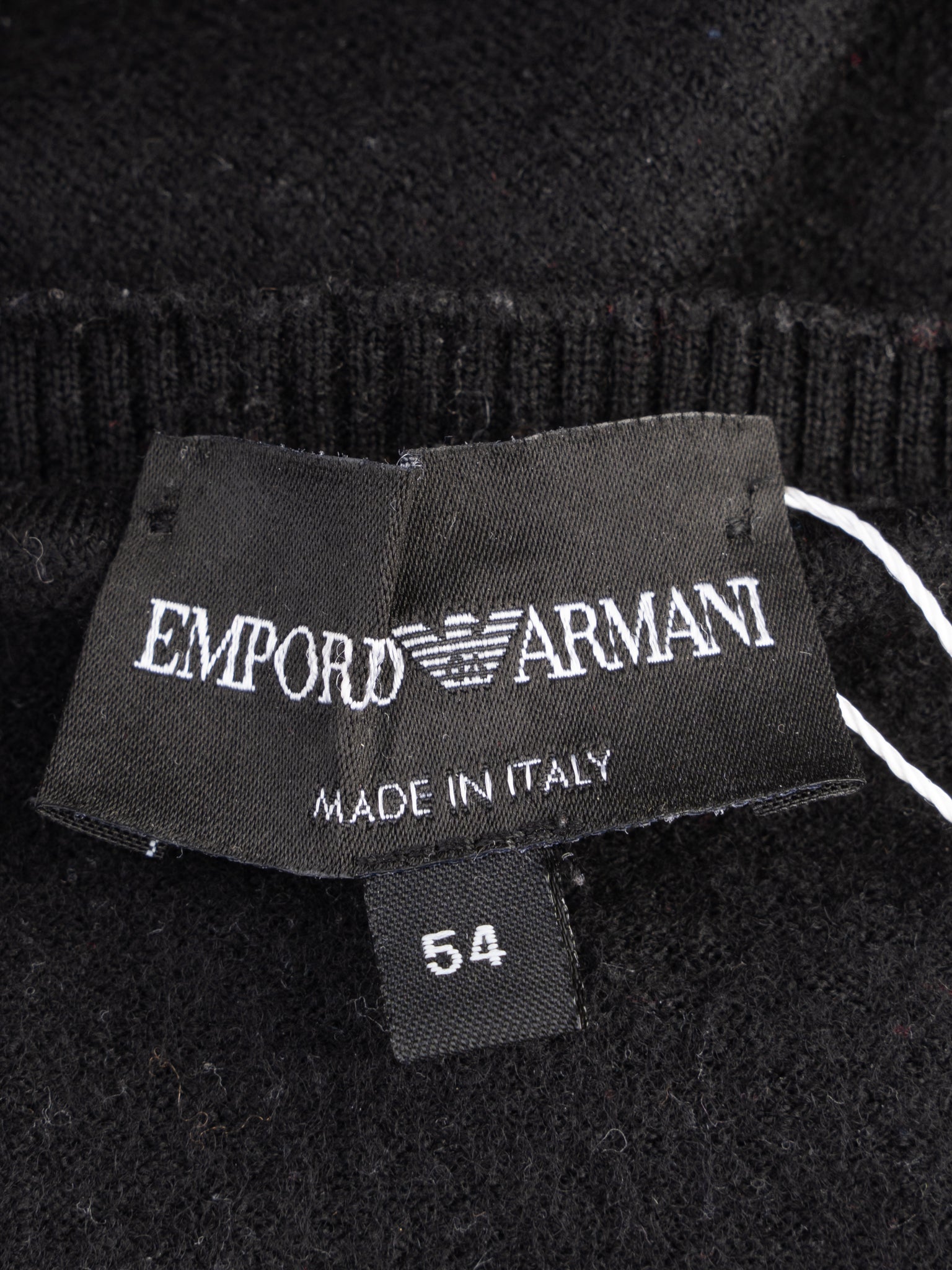 Excellent Emporio Armani Black Wool Sweater Size 54 Made in Italy