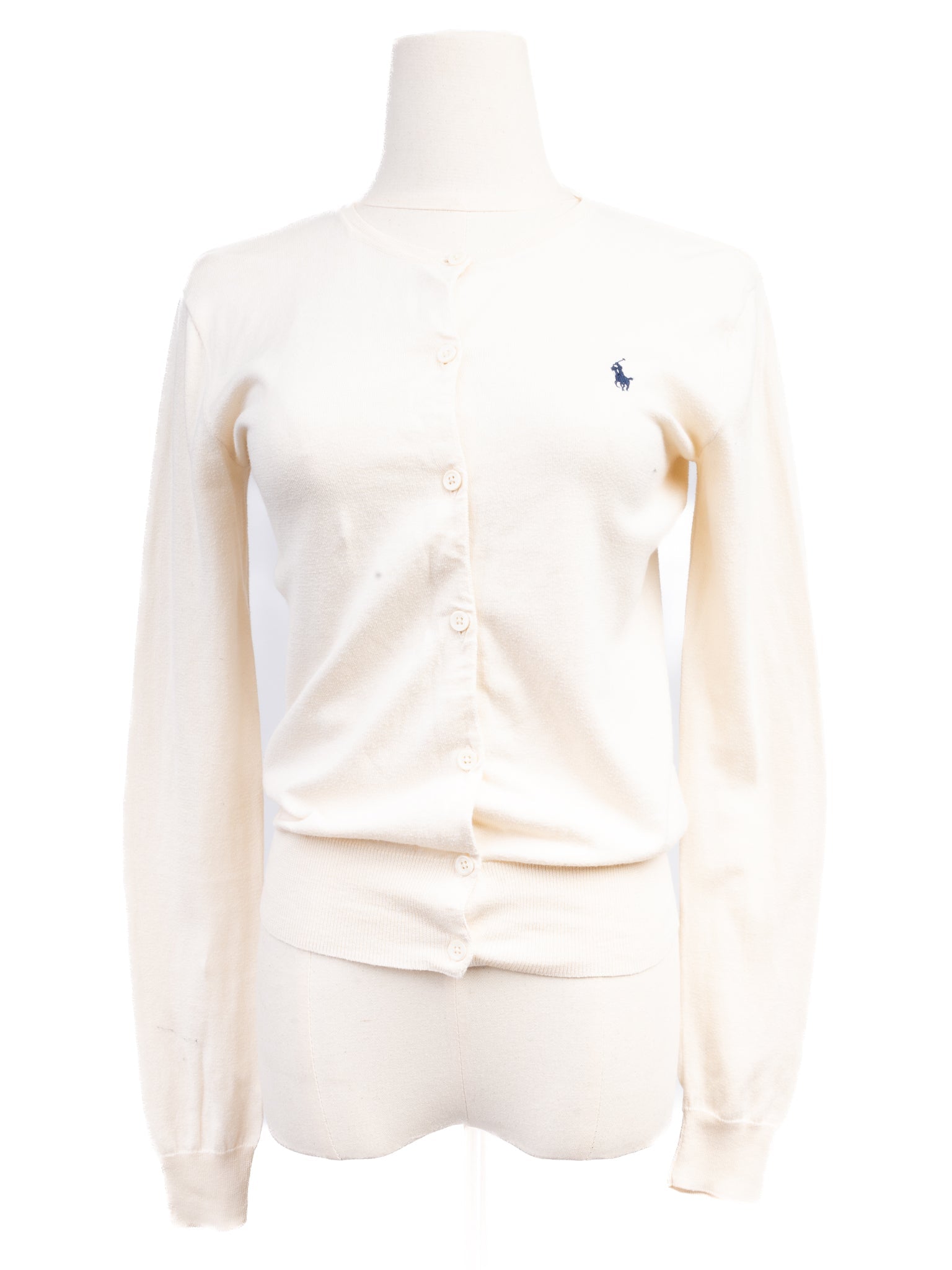 Excellent Polo Ralph Lauren White Long-Sleeve Sweater 100% Pima Cotton