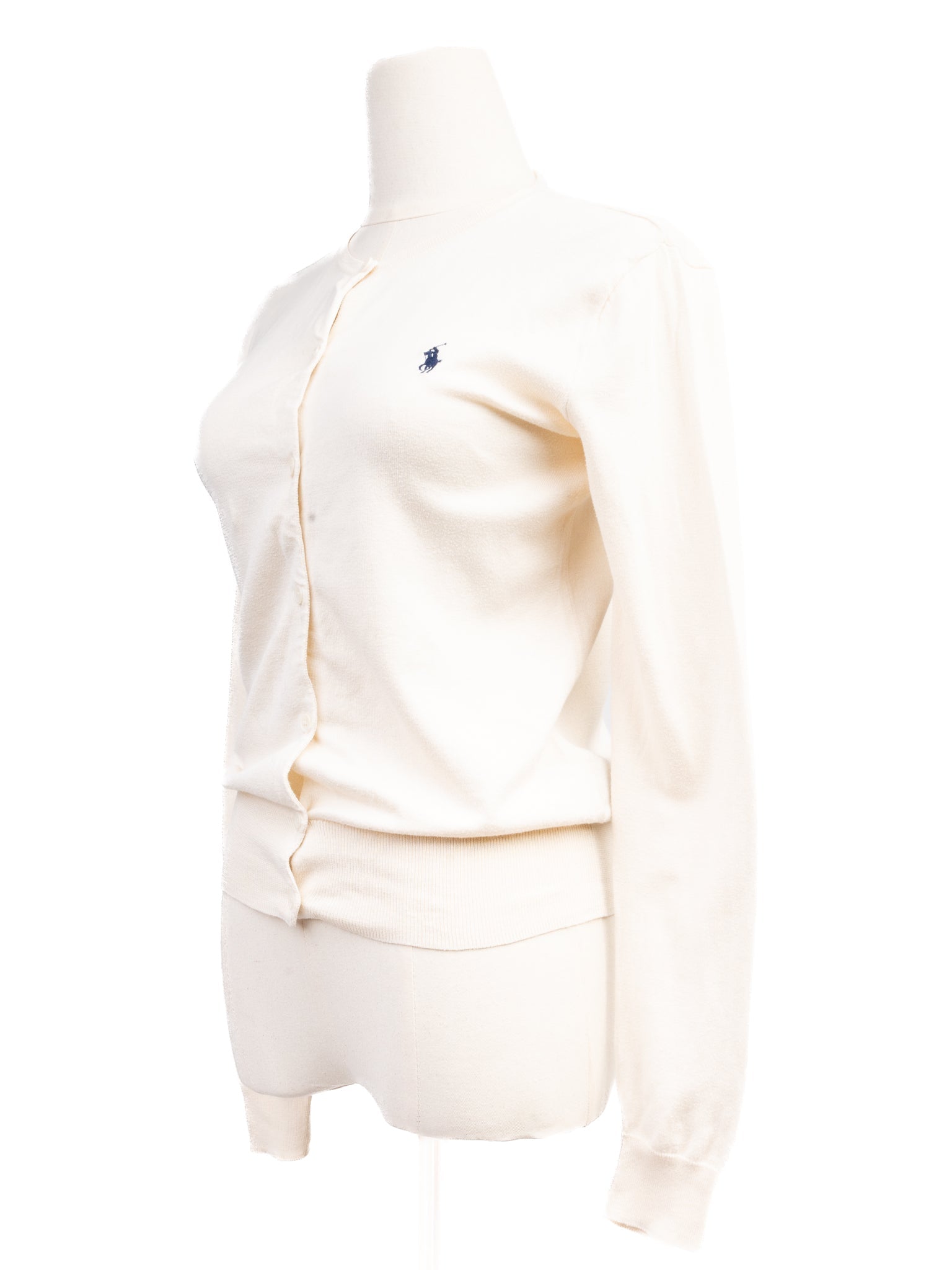 Excellent Polo Ralph Lauren White Long-Sleeve Sweater 100% Pima Cotton