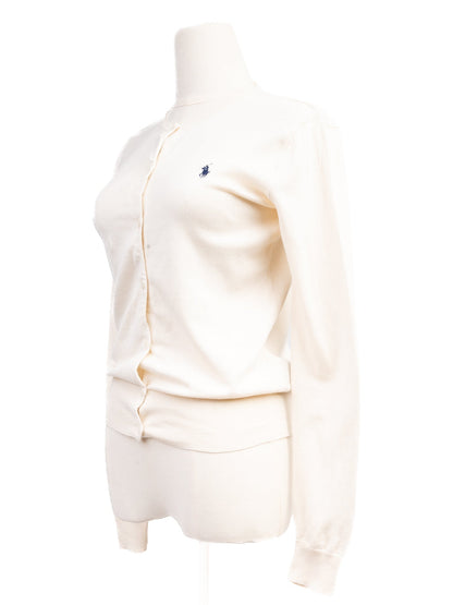 Excellent Polo Ralph Lauren White Long-Sleeve Sweater 100% Pima Cotton