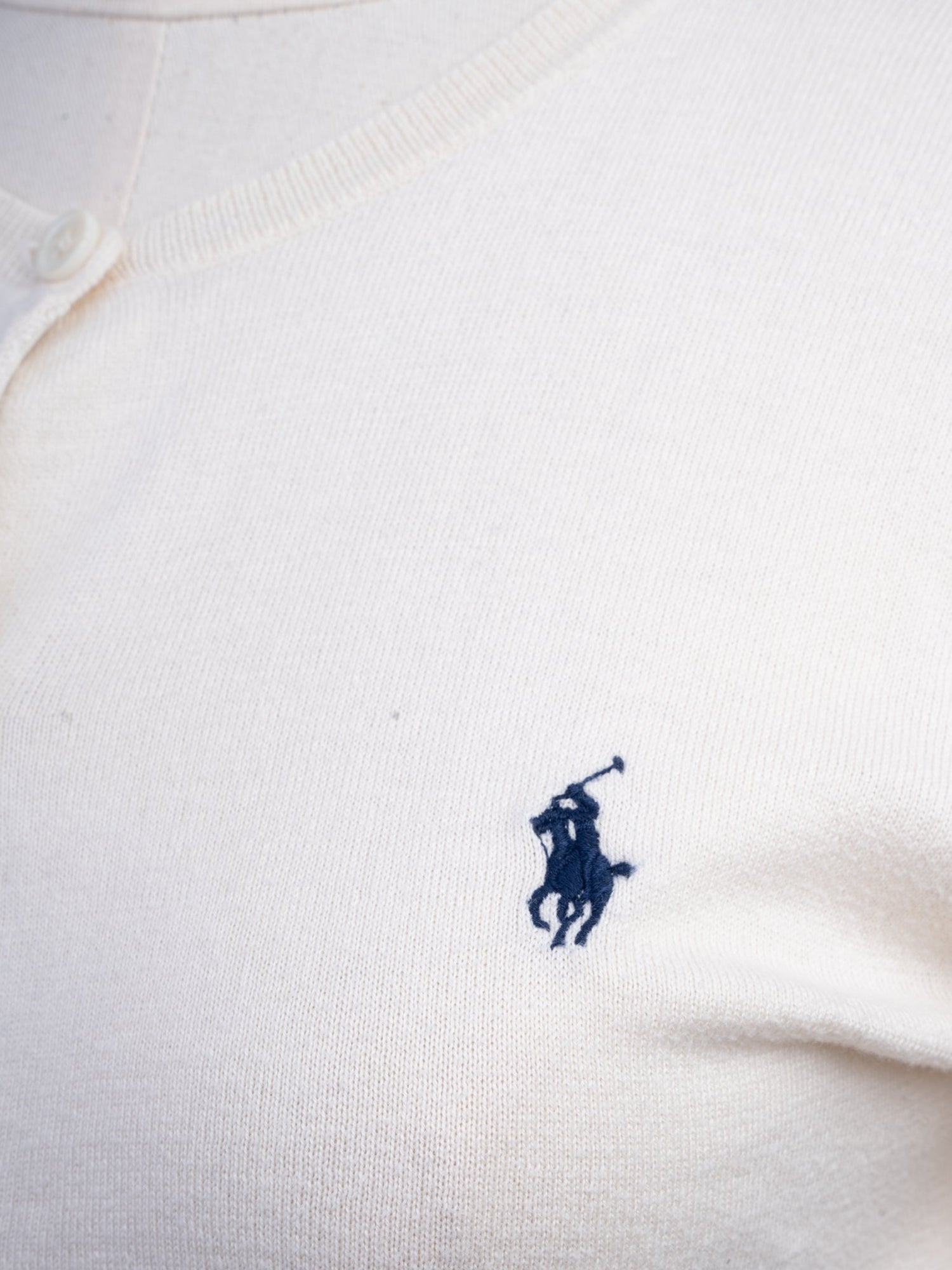 Excellent Polo Ralph Lauren White Long-Sleeve Sweater 100% Pima Cotton