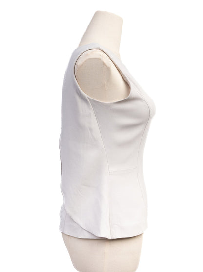 Excellent Hugo Boss Gray Sleeveless Top XXS Viscose Layered Detail