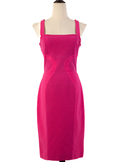 Excellent Versace Pink Dress with Gold Zipper Details Women Size M