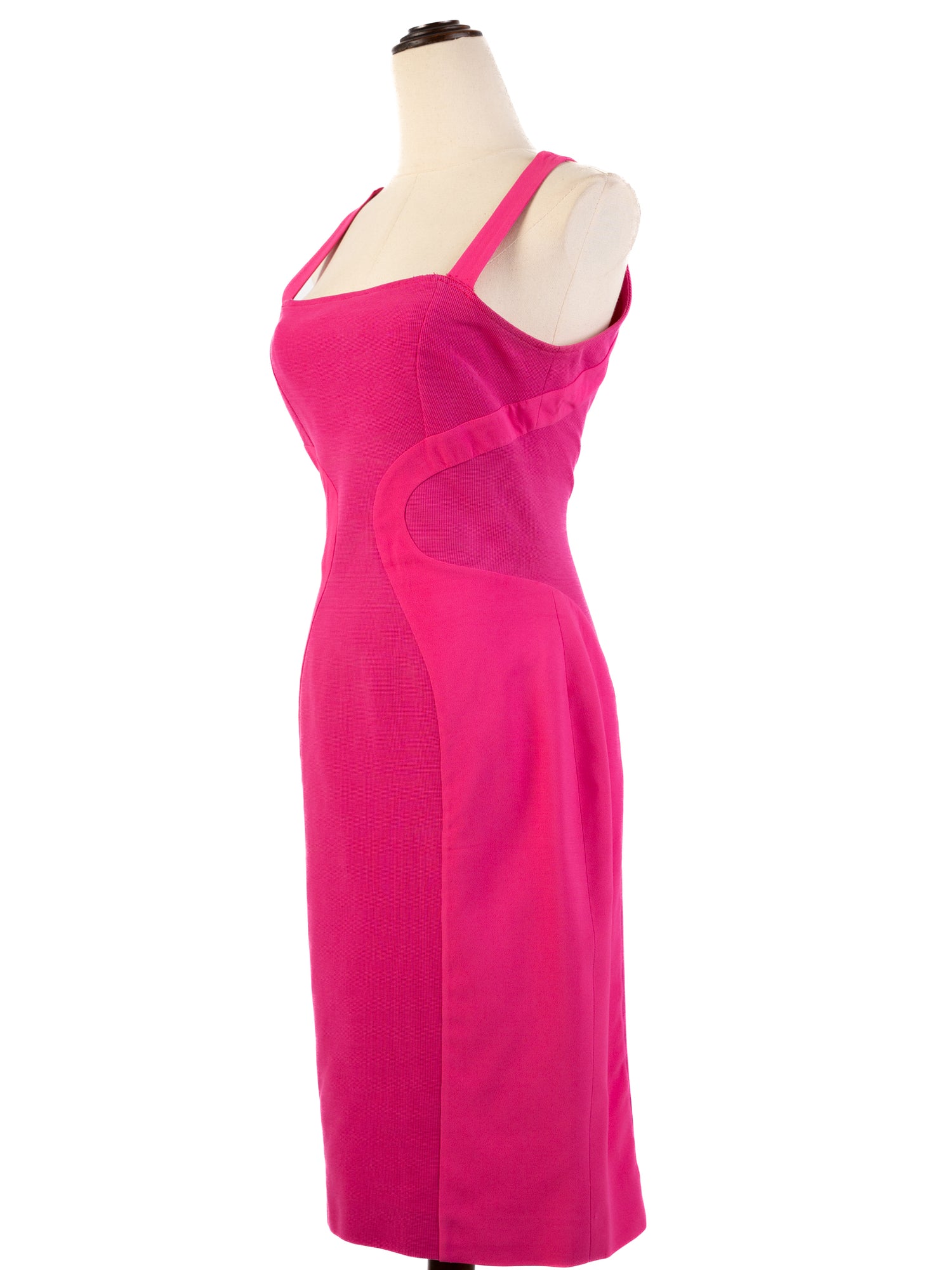 Excellent Versace Pink Dress with Gold Zipper Details Women Size M