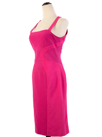 Excellent Versace Pink Dress with Gold Zipper Details Women Size M