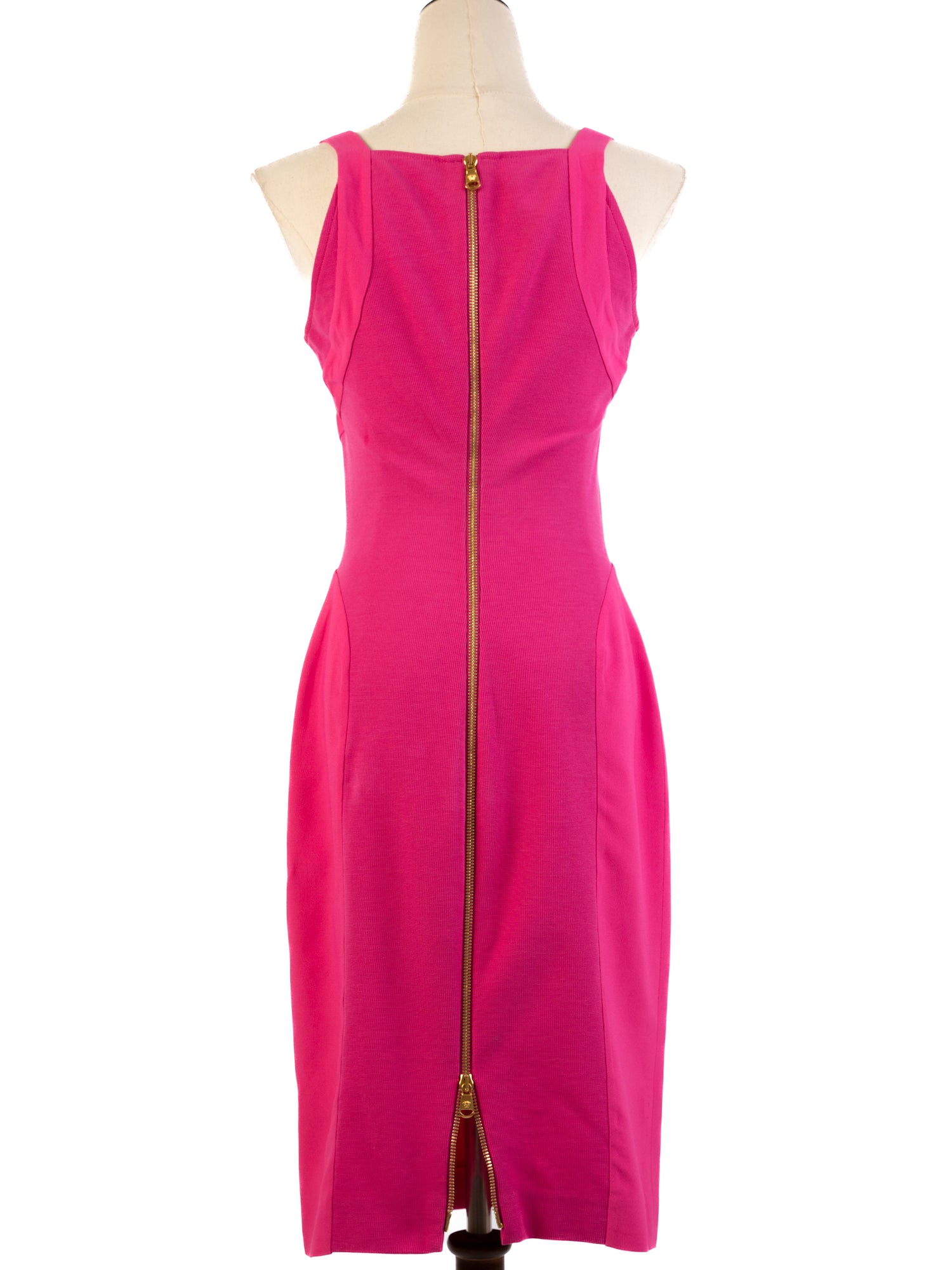 Excellent Versace Pink Dress with Gold Zipper Details Women Size M