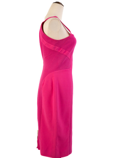Excellent Versace Pink Dress with Gold Zipper Details Women Size M