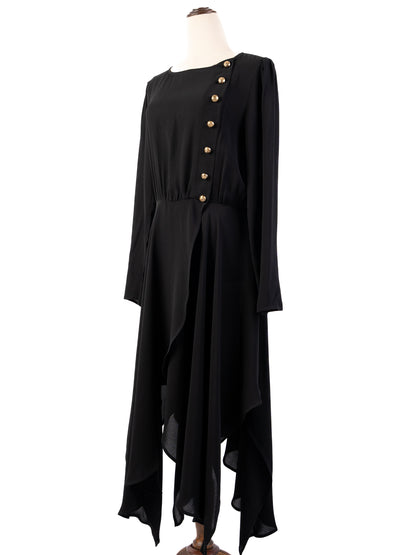 Excellent Elisabetta Franchi Black Viscose Dress Size L