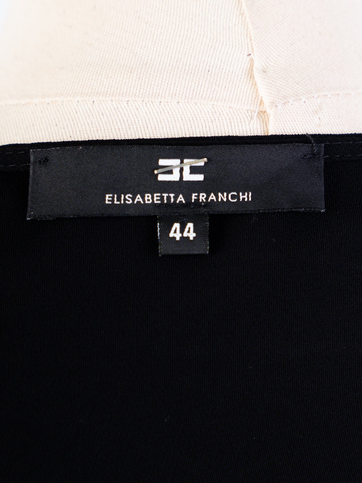 Excellent Elisabetta Franchi Black Viscose Dress Size L