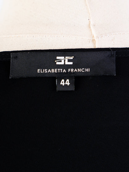 Excellent Elisabetta Franchi Black Viscose Dress Size L