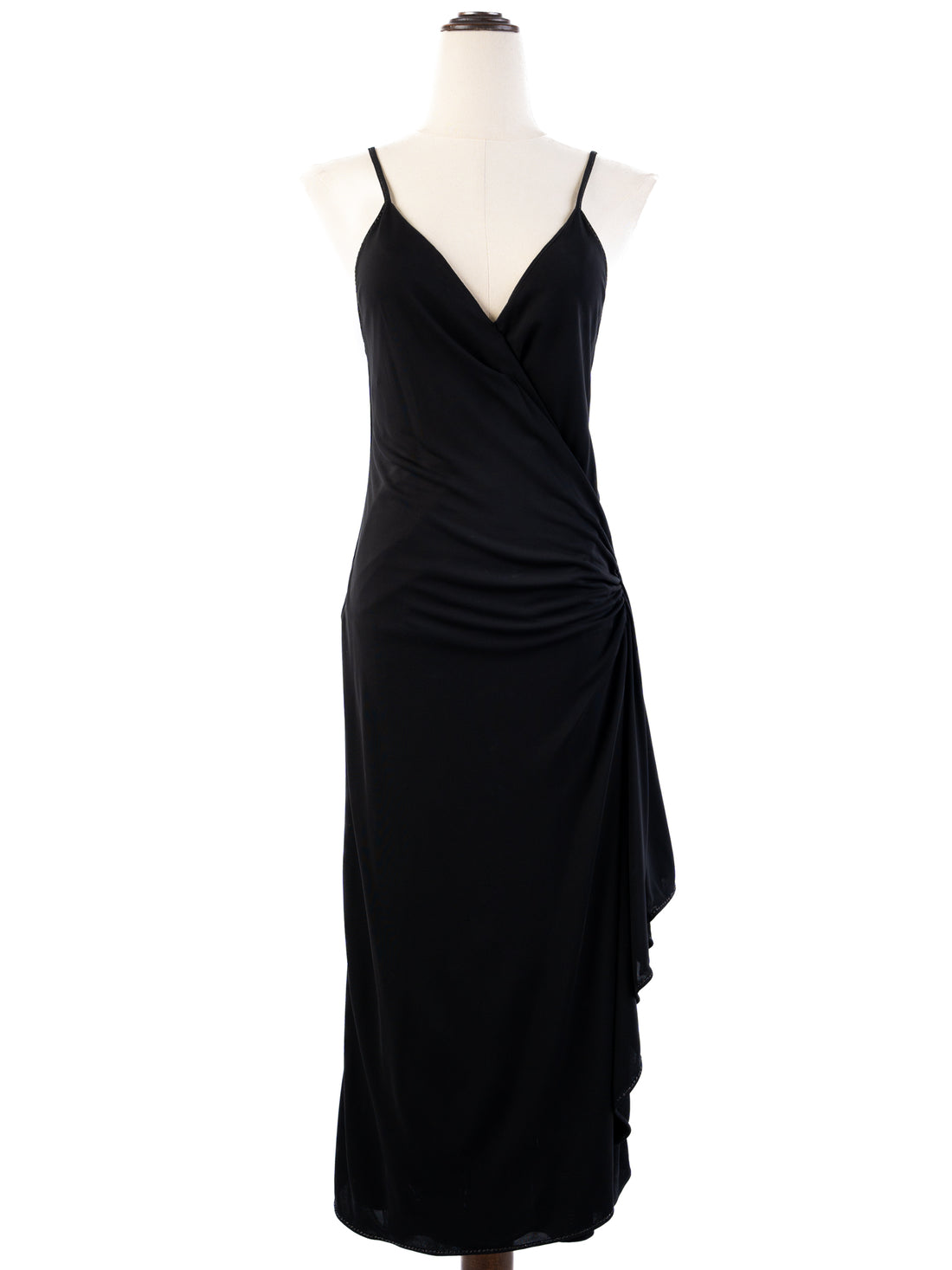 Excellent Gucci Black Sleeveless Dress Size M Viscose Wrap Style