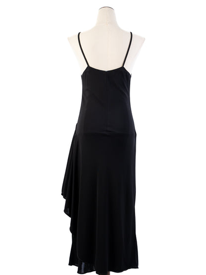 Excellent Gucci Black Sleeveless Dress Size M Viscose Wrap Style