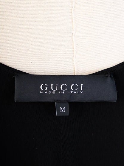 Excellent Gucci Black Sleeveless Dress Size M Viscose Wrap Style