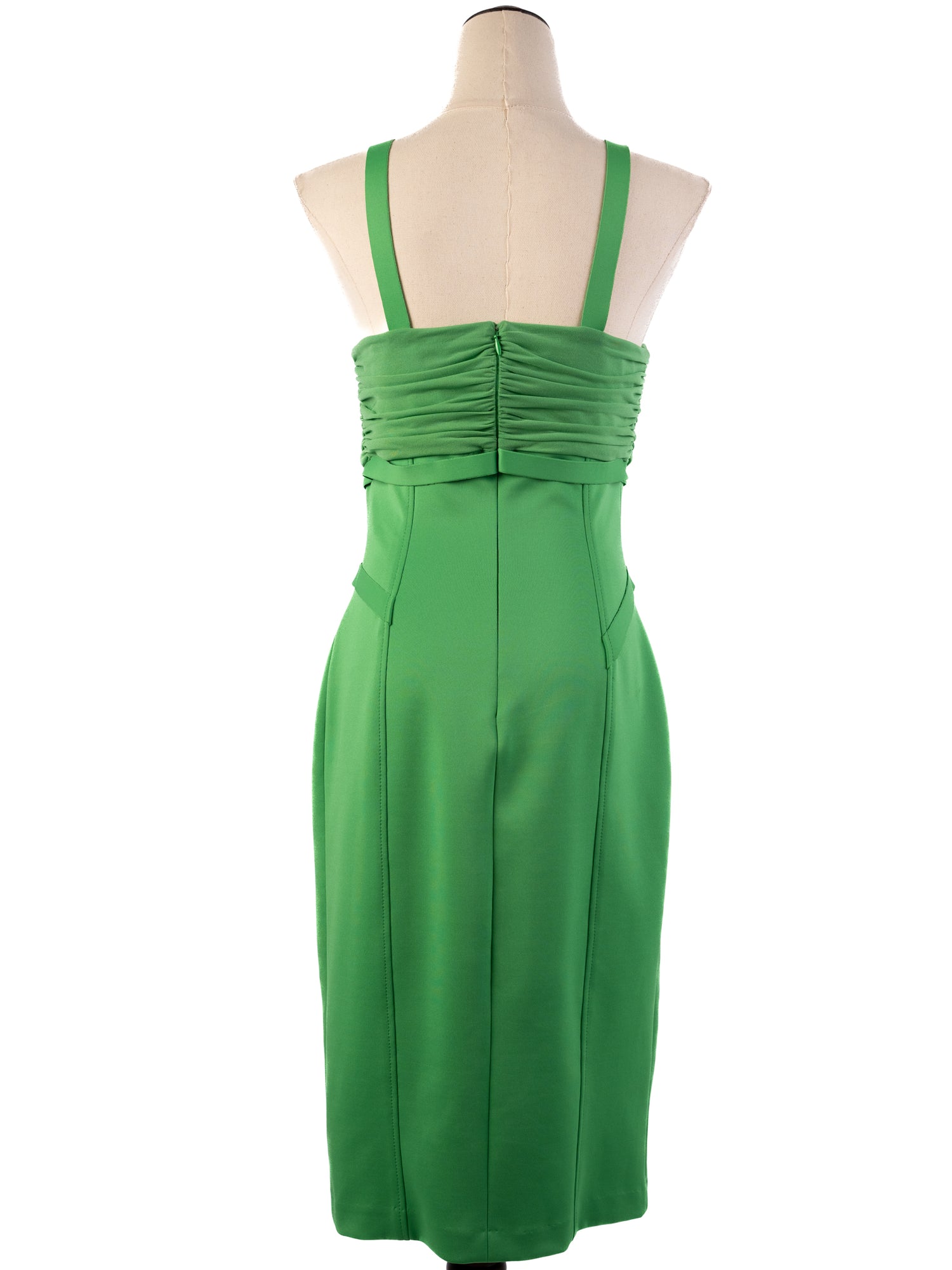 Excellent Versace Green Midi Dress M Polyester Sleeveless Women