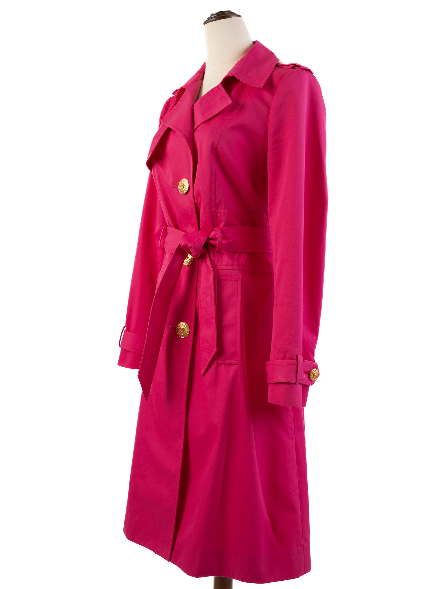 Excellent Versace Pink Trench Coat Women Size M Viscose