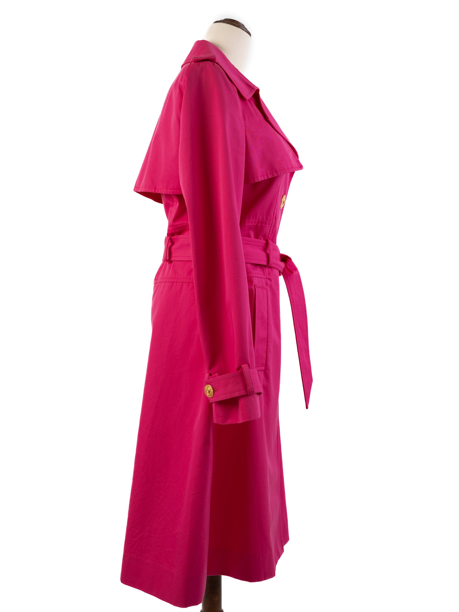 Excellent Versace Pink Trench Coat Women Size M Viscose