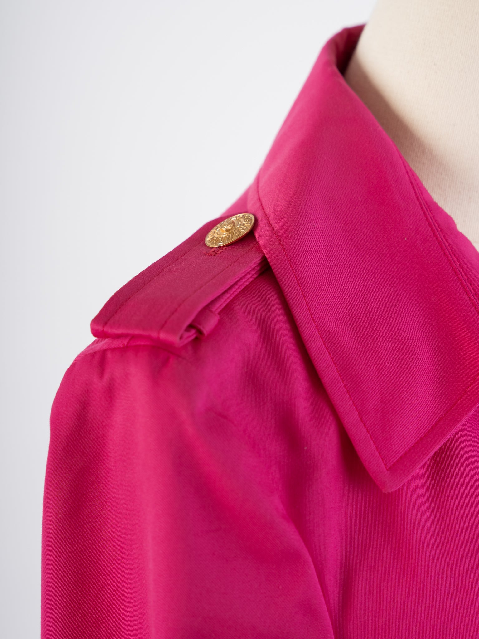Excellent Versace Pink Trench Coat Women Size M Viscose