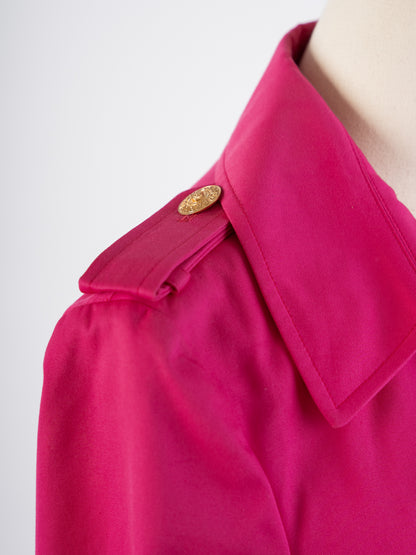 Excellent Versace Pink Trench Coat Women Size M Viscose