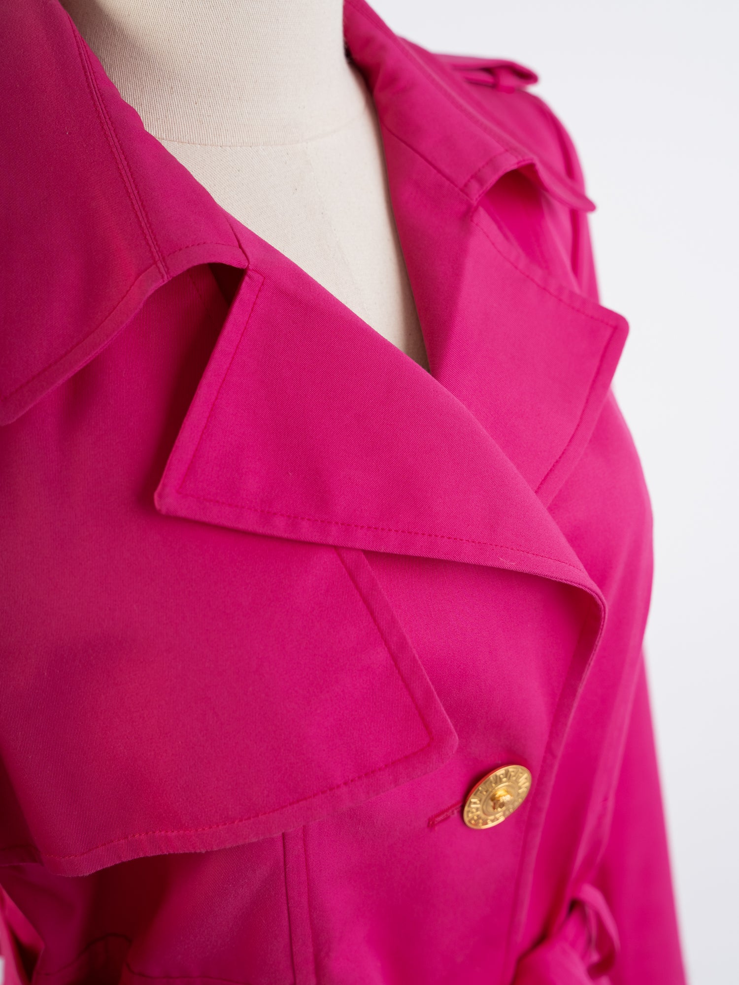 Excellent Versace Pink Trench Coat Women Size M Viscose