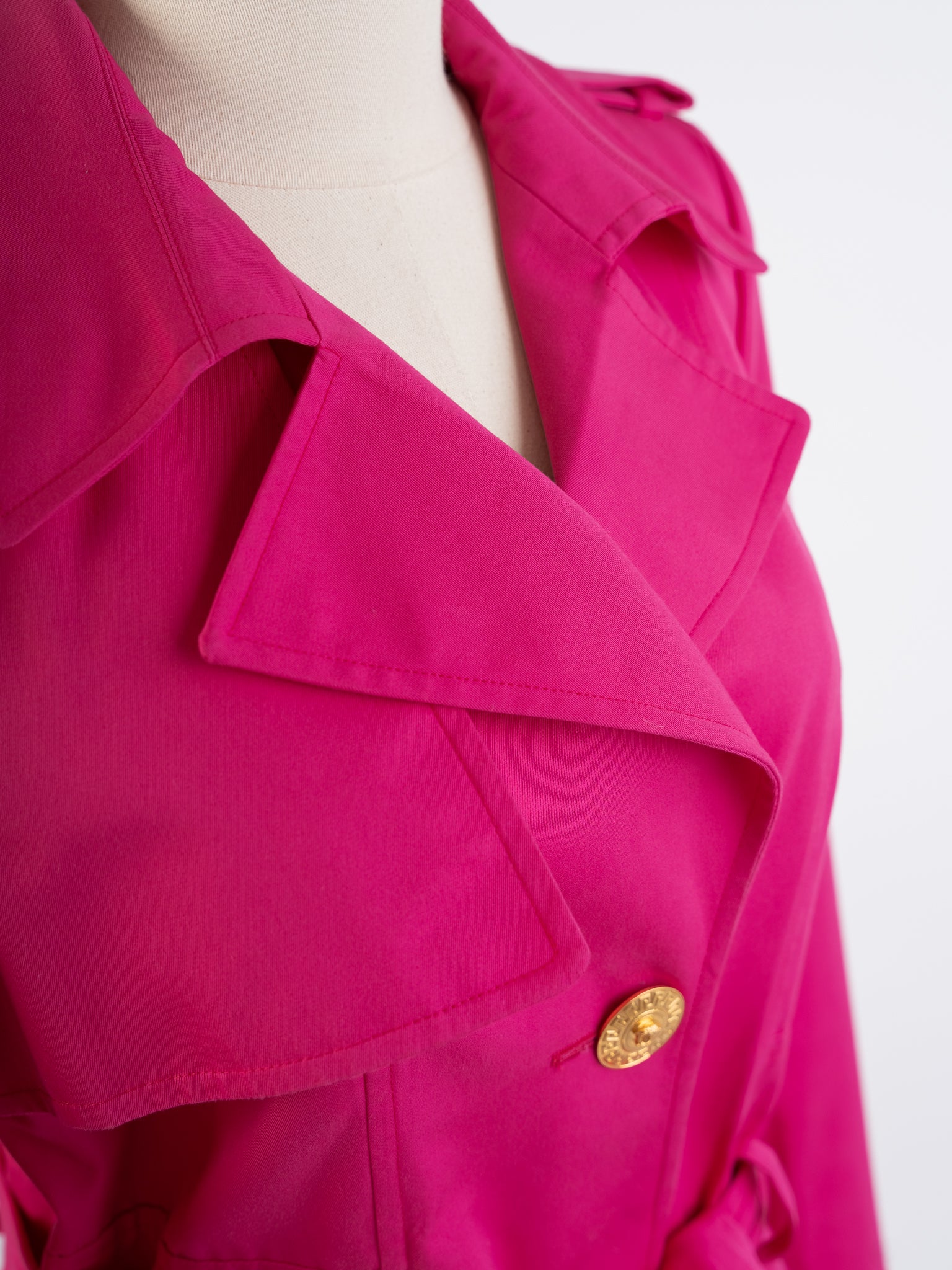 Excellent Versace Pink Trench Coat Women Size M Viscose
