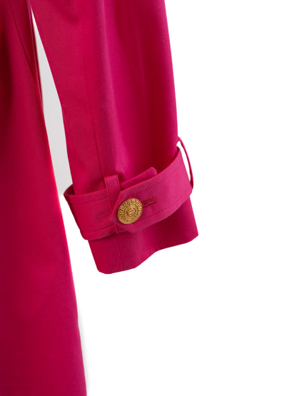 Excellent Versace Pink Trench Coat Women Size M Viscose