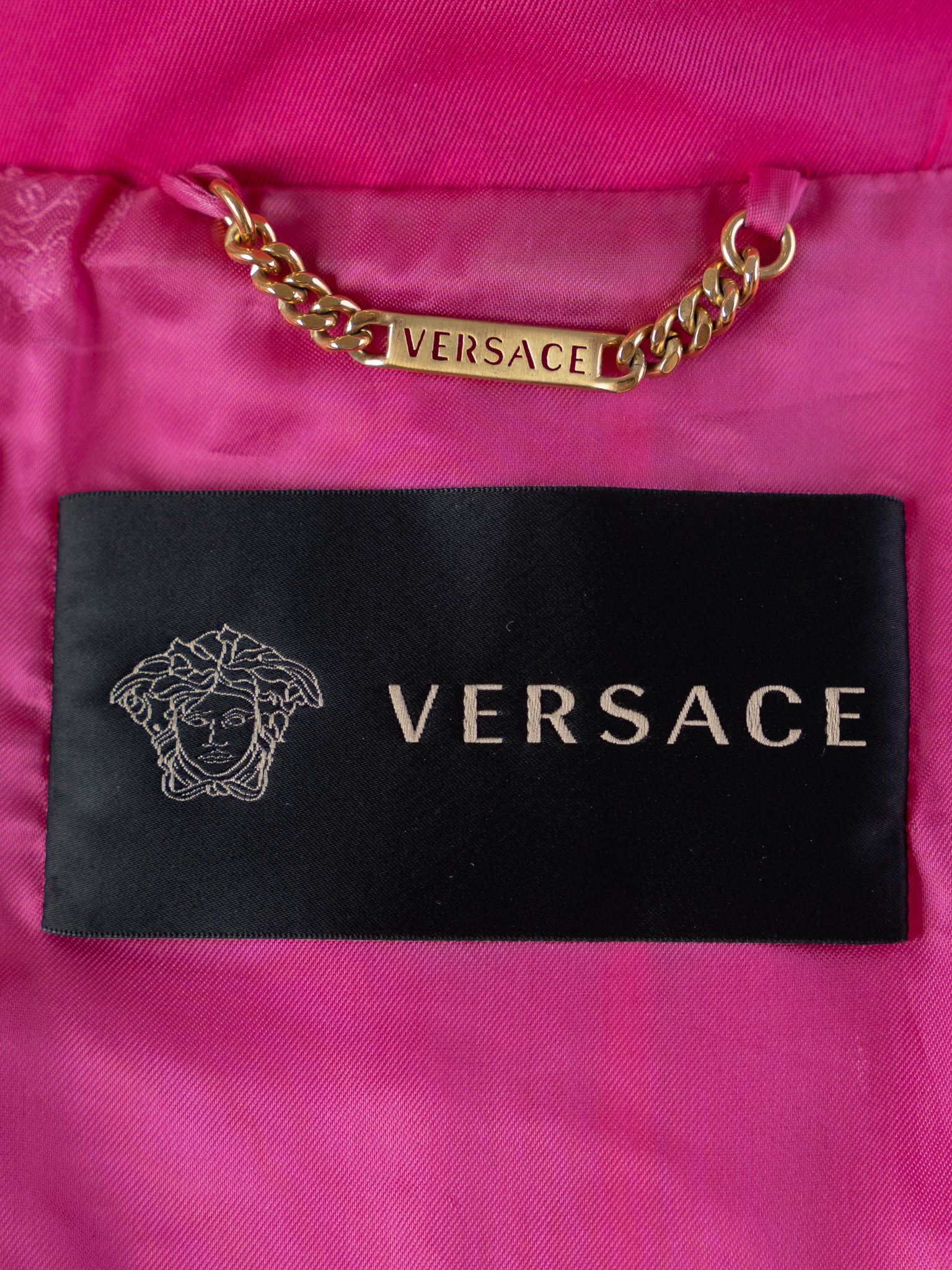 Excellent Versace Pink Trench Coat Women Size M Viscose