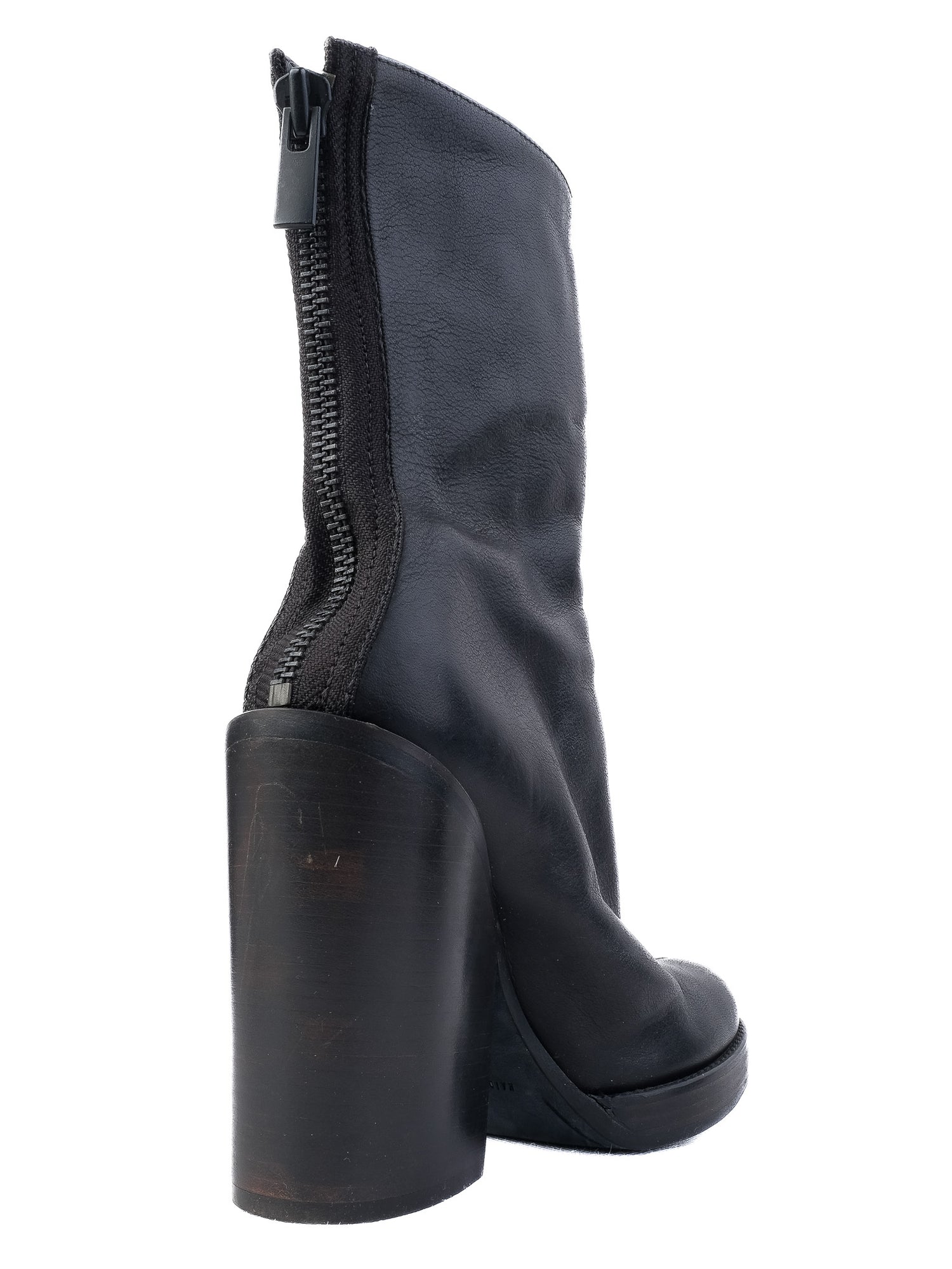 Excellent Haider Ackermann Black Leather Ankle Boots High Heel