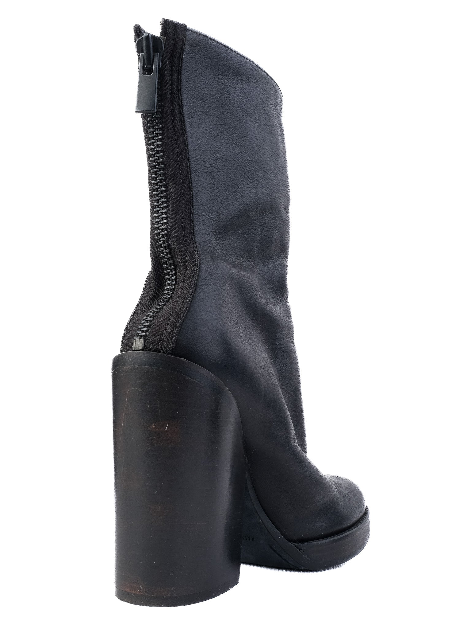 Excellent Haider Ackermann Black Leather Ankle Boots High Heel